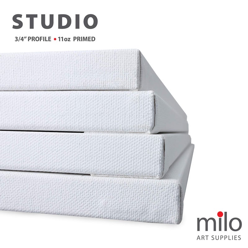 milo Pro Stretched Artist Canvas | 24x30 inch | Pack of 4 | 3/4â€ inch Thick Studio Profile | Ready to Paint 11 oz Primed Heavy Duty Large Canvas Art Supplies for Painting - Image 3